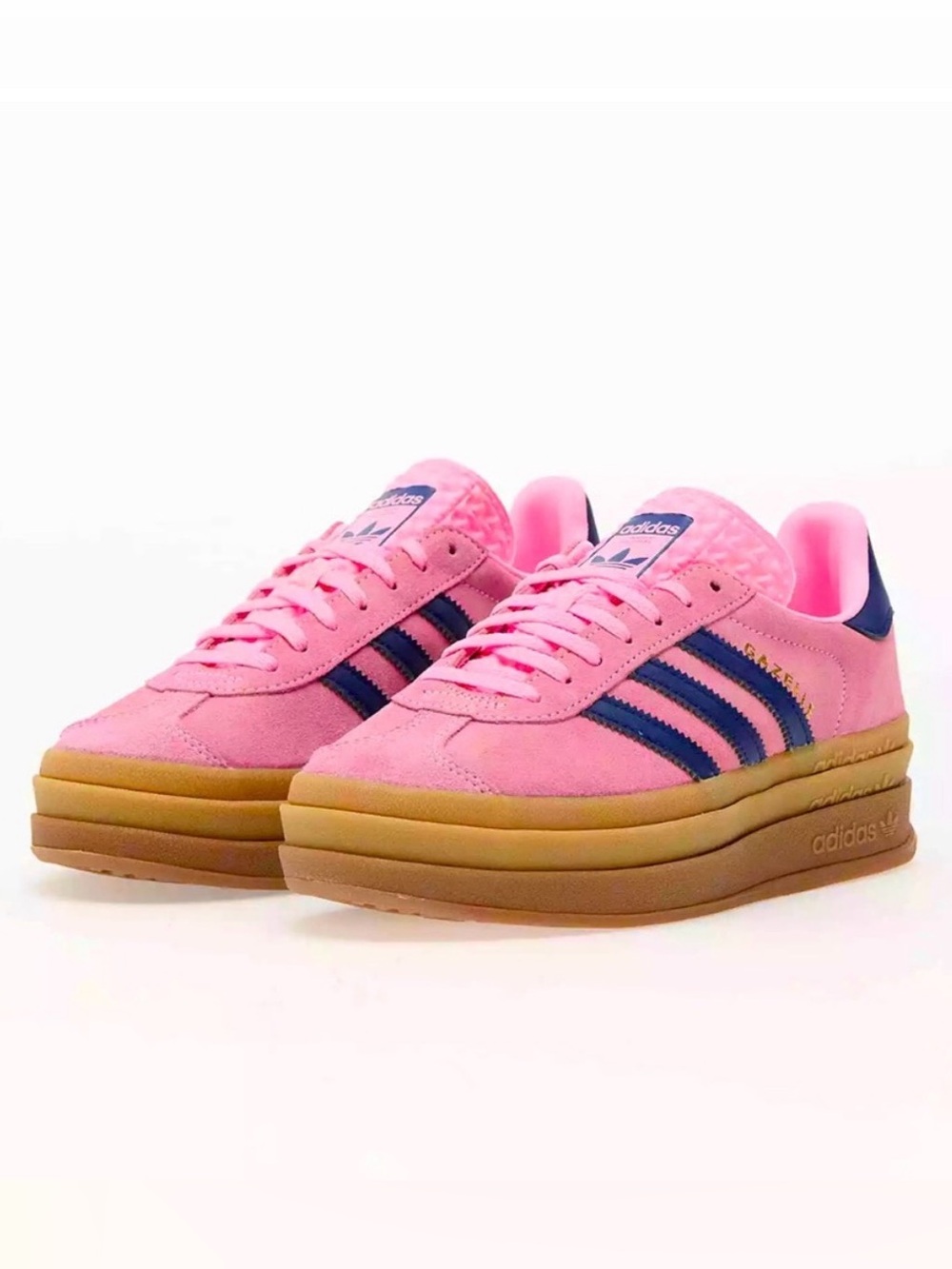 adidas Gazelle Bold Womens Sneakers Pink Glow Platform Sz 8.5